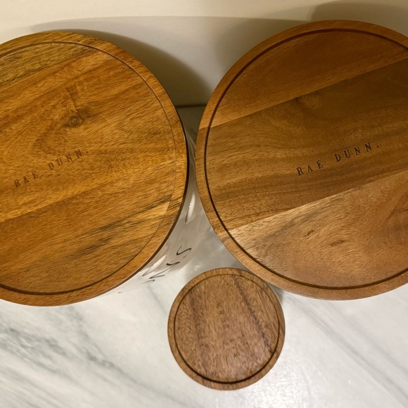 Rae Dunn White and Brown Food Storage Canisters - Picture 2 of 5